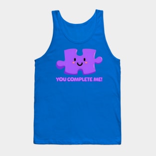 You Complete Me! Cute Purple Puzzle Piece Cartoon Tank Top